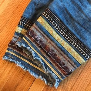 Pilcro High-Rise Embroidered Slim Straight Jeans